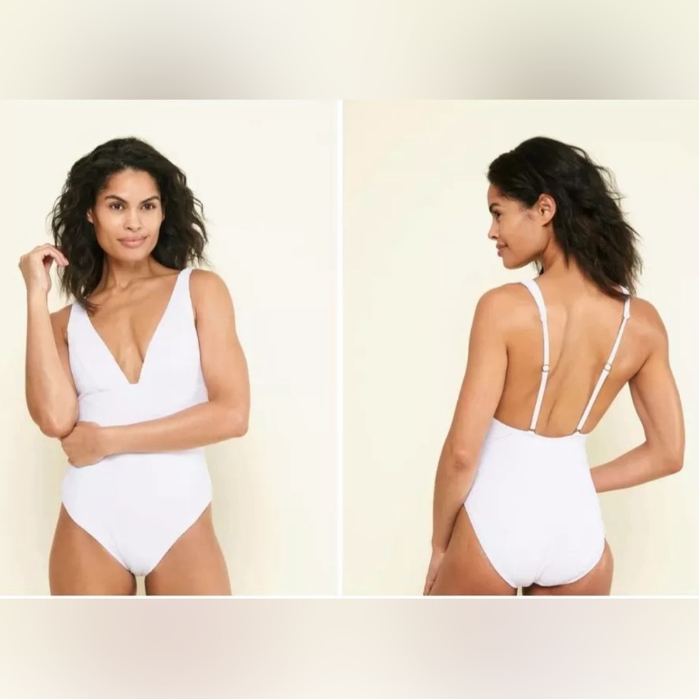 Andie Sardinia white ribbed swimsuit XXL NWT